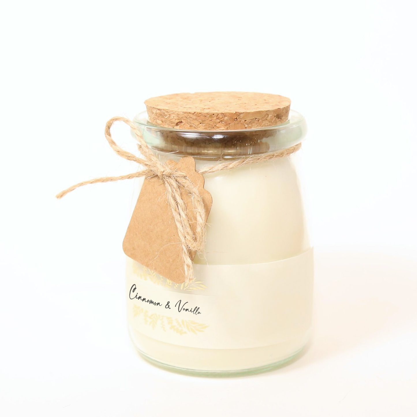 Scented Candle Natural Soy Wax - Yogurt Jar with Cork Lid 5.2oz