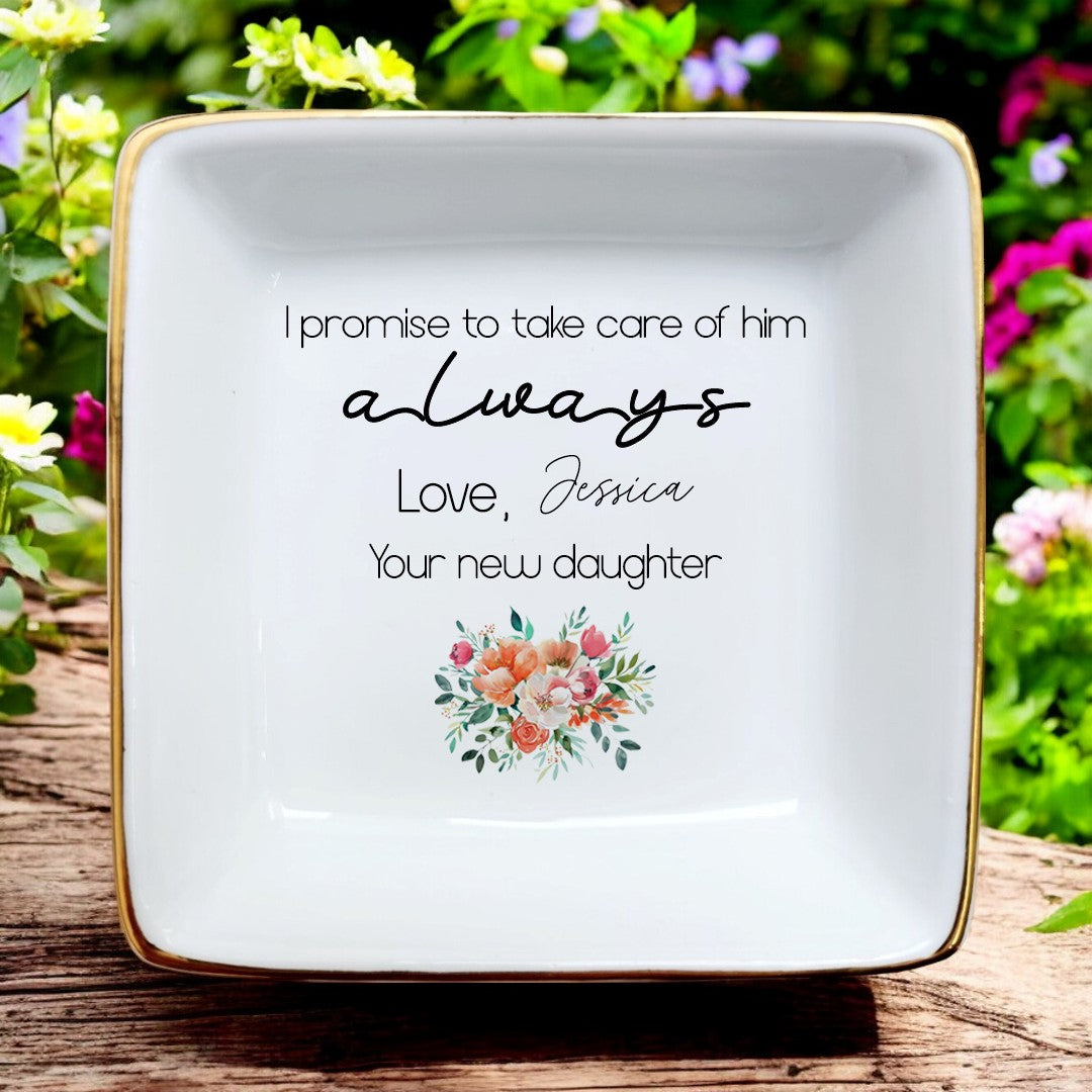 Heart-shaped Ring Dish for Mother-in-law-Ceramic Trinket Tray,Jewelry Dish Gifts For Mom-In-Law Mother's Day,Wedding,Birthday,Christmas Gift for Mom,Women,Girl,Her