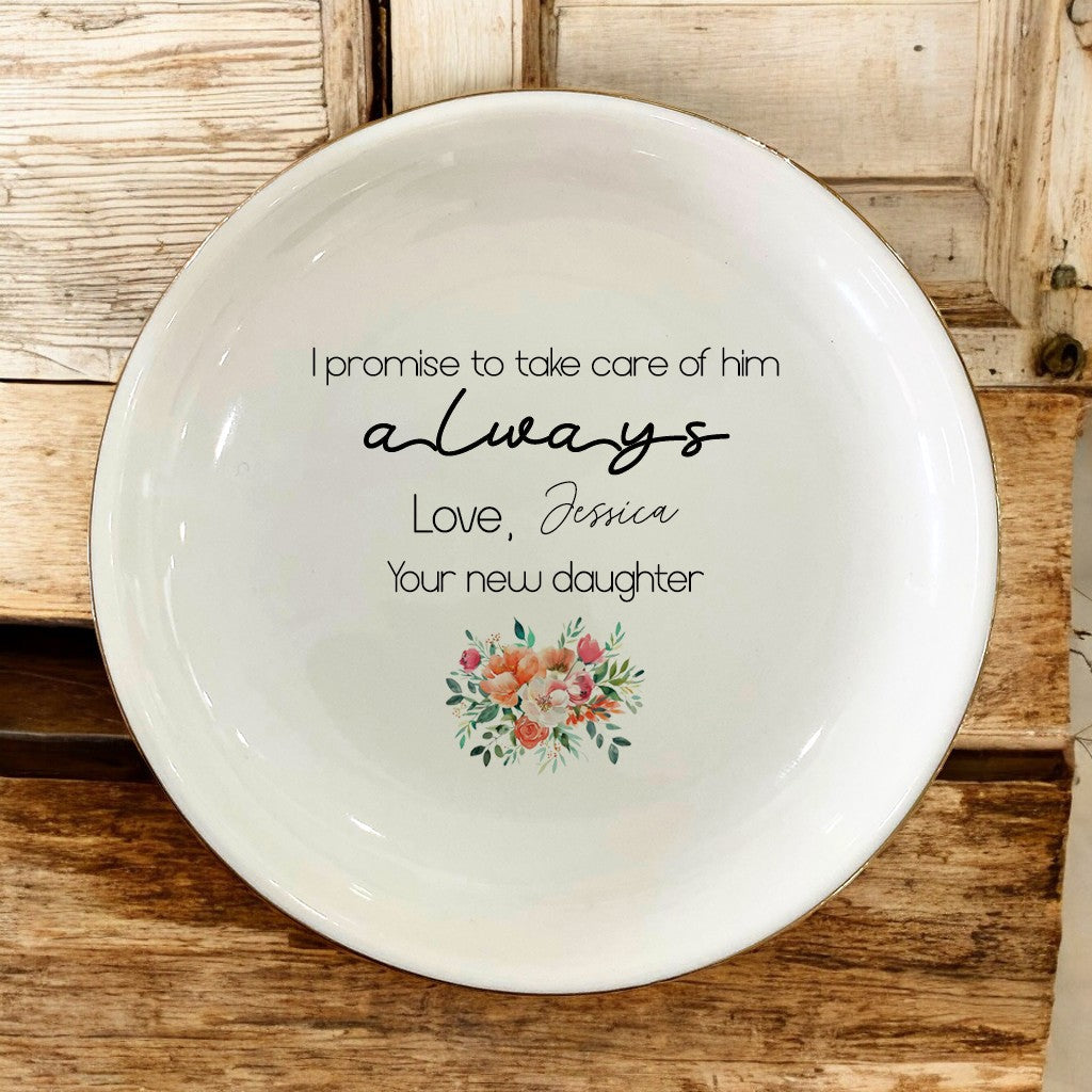 Heart-shaped Ring Dish for Mother-in-law-Ceramic Trinket Tray,Jewelry Dish Gifts For Mom-In-Law Mother's Day,Wedding,Birthday,Christmas Gift for Mom,Women,Girl,Her