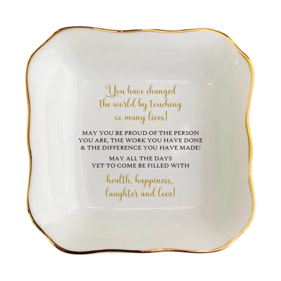 Retirement Ring Dish | Meaningful Farewell Gift for Women | Coworker & Friend Retirement Keepsake - Never Forget The Difference You Have Made