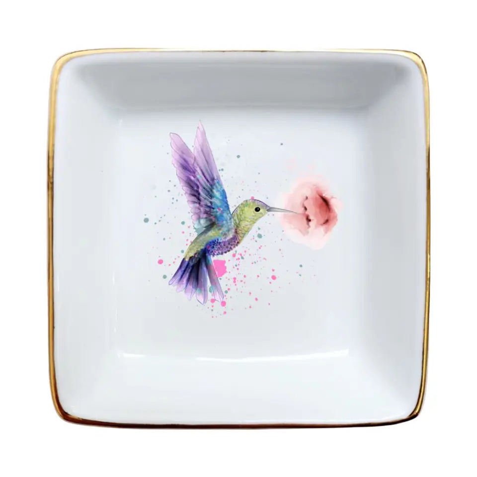 Hummingbird Jewelry Dish | Wedding Ring & Trinket Holder | Elegant Gift for Nature Lovers