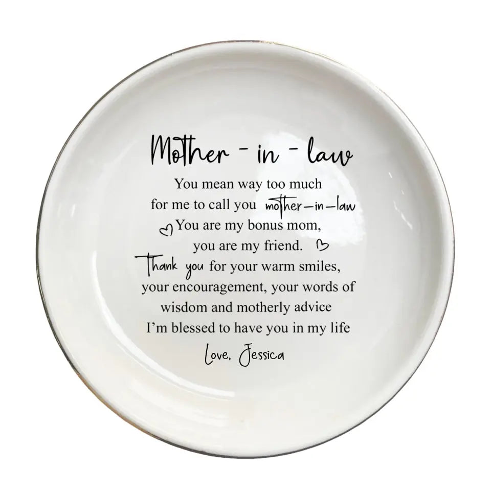 You Mean Way Too Much-Mother-in-Law Personalized Ring Dish-Mother of the Groom Gift