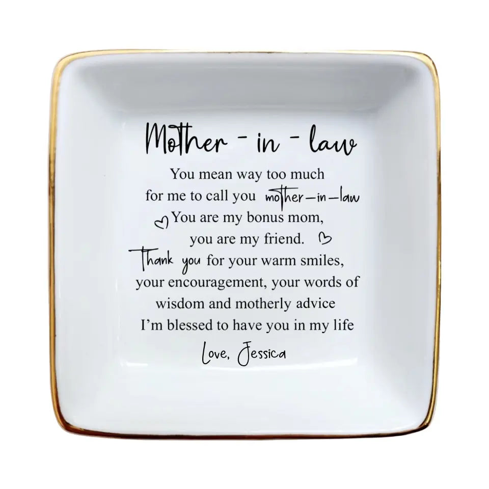 You Mean Way Too Much-Mother-in-Law Personalized Ring Dish-Mother of the Groom Gift