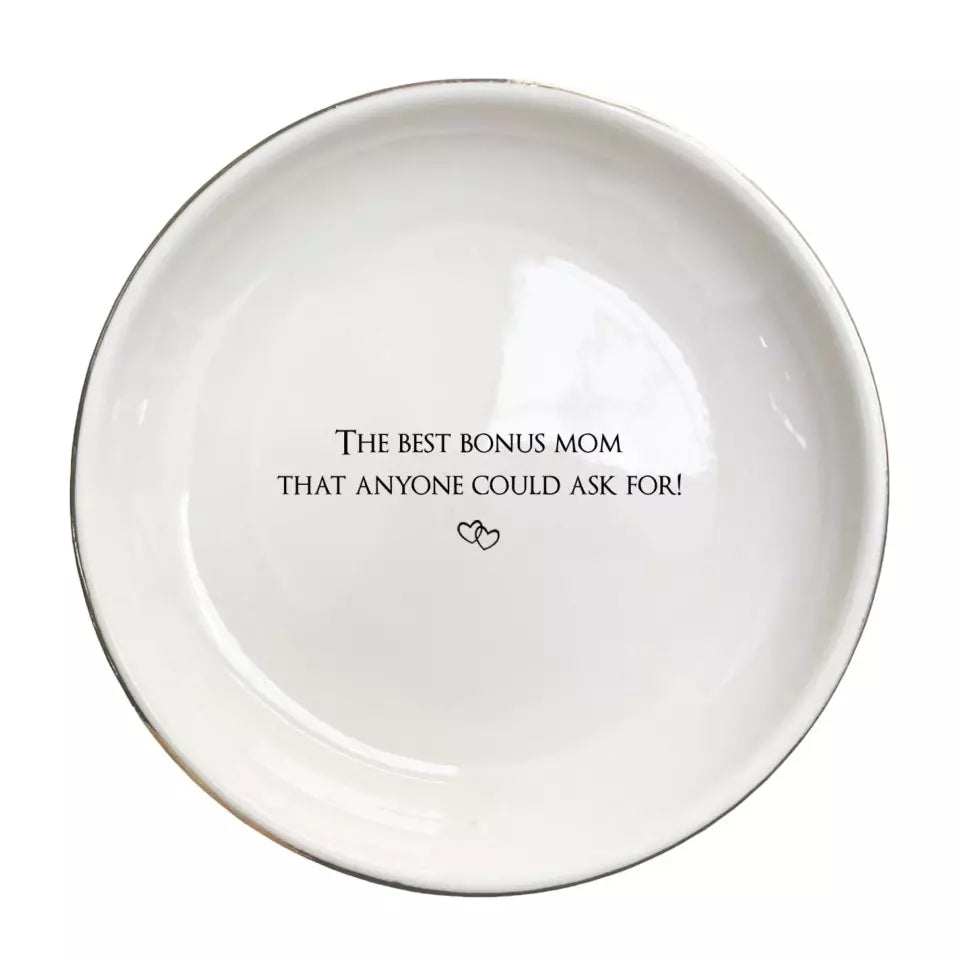 Bonus Mom Ring Dish | Stepmother & Second Mom Gift | Jewelry Trinket Tray Keepsake