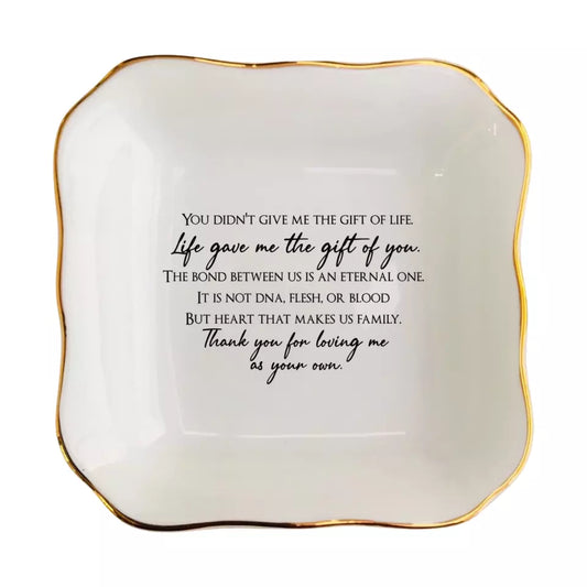 Ceramic Jewelry Tray - Mother of the Groom Gift from Bride - Mom Ring Dish - Stepmother & Mother-in-Law Keepsake