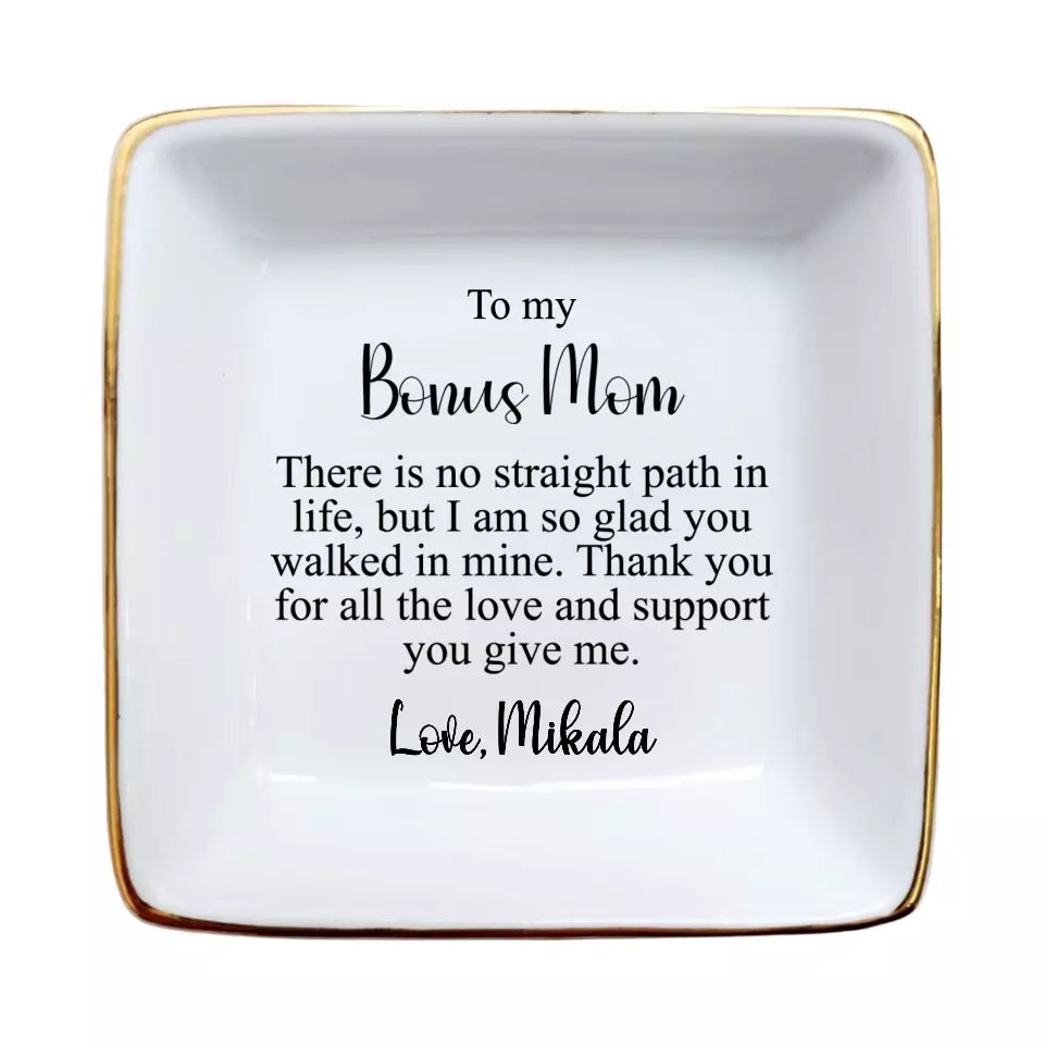 Bonus Mom Gift Ring Dish - Jewelry Dish for Stepmom - Mother of the Groom & Mother-in-Law Wedding Gift - Appreciation Keepsake