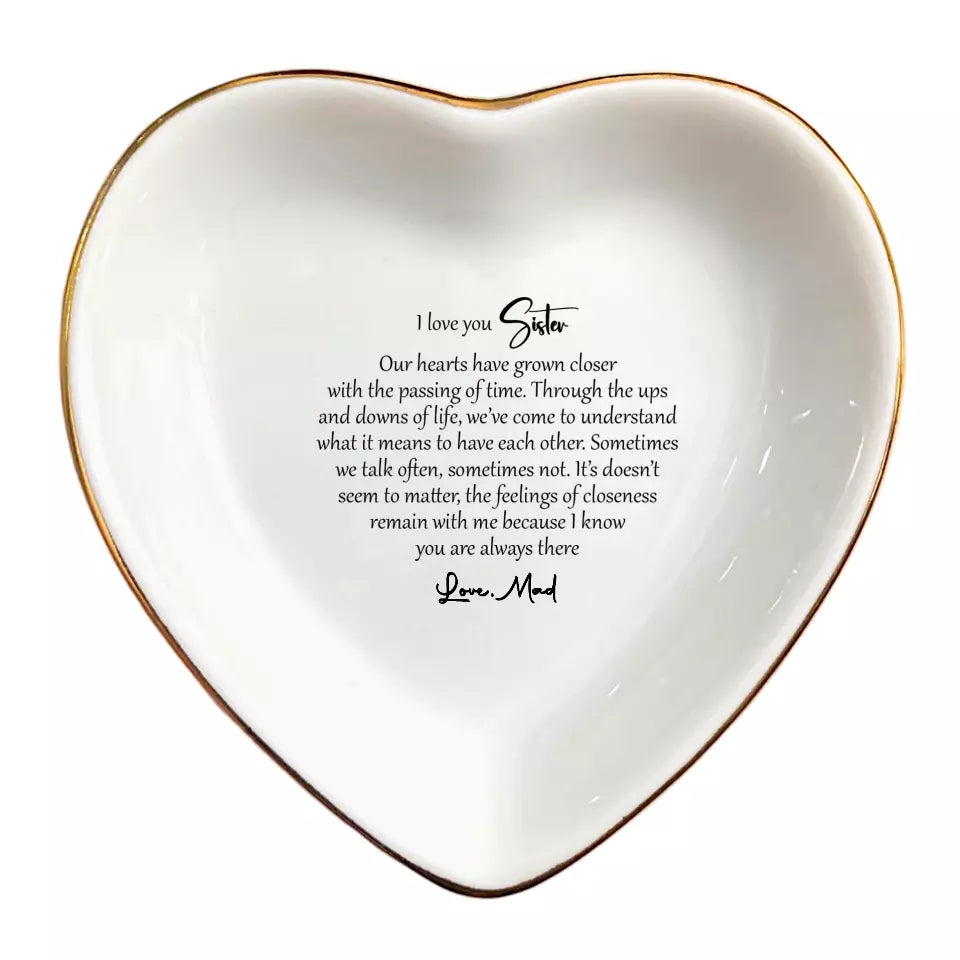 I Love You Sister - Personalized Ring Dish Gift for Sisters - Custom Wedding Jewelry Holder
