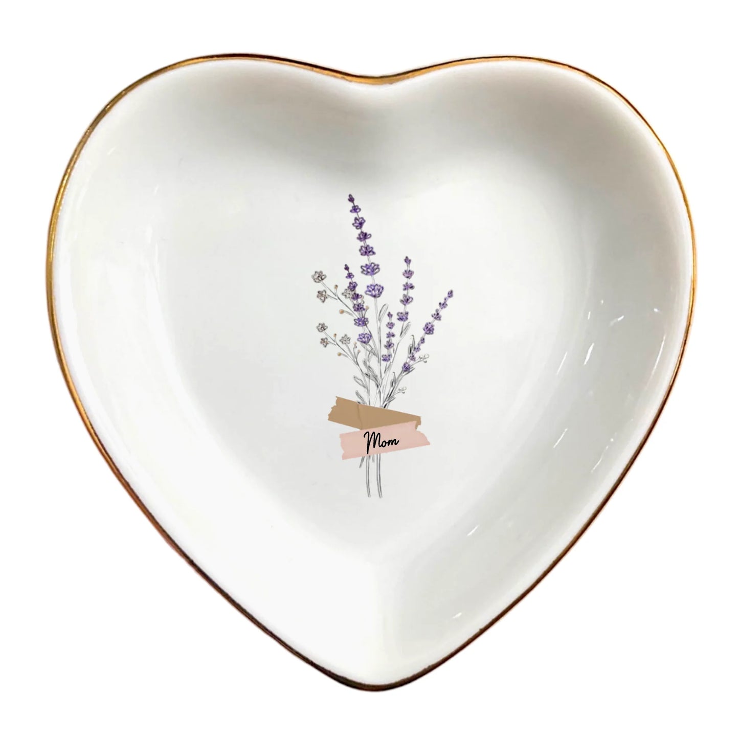 Custom Floral Trinket Tray - Personalized Ring Dish