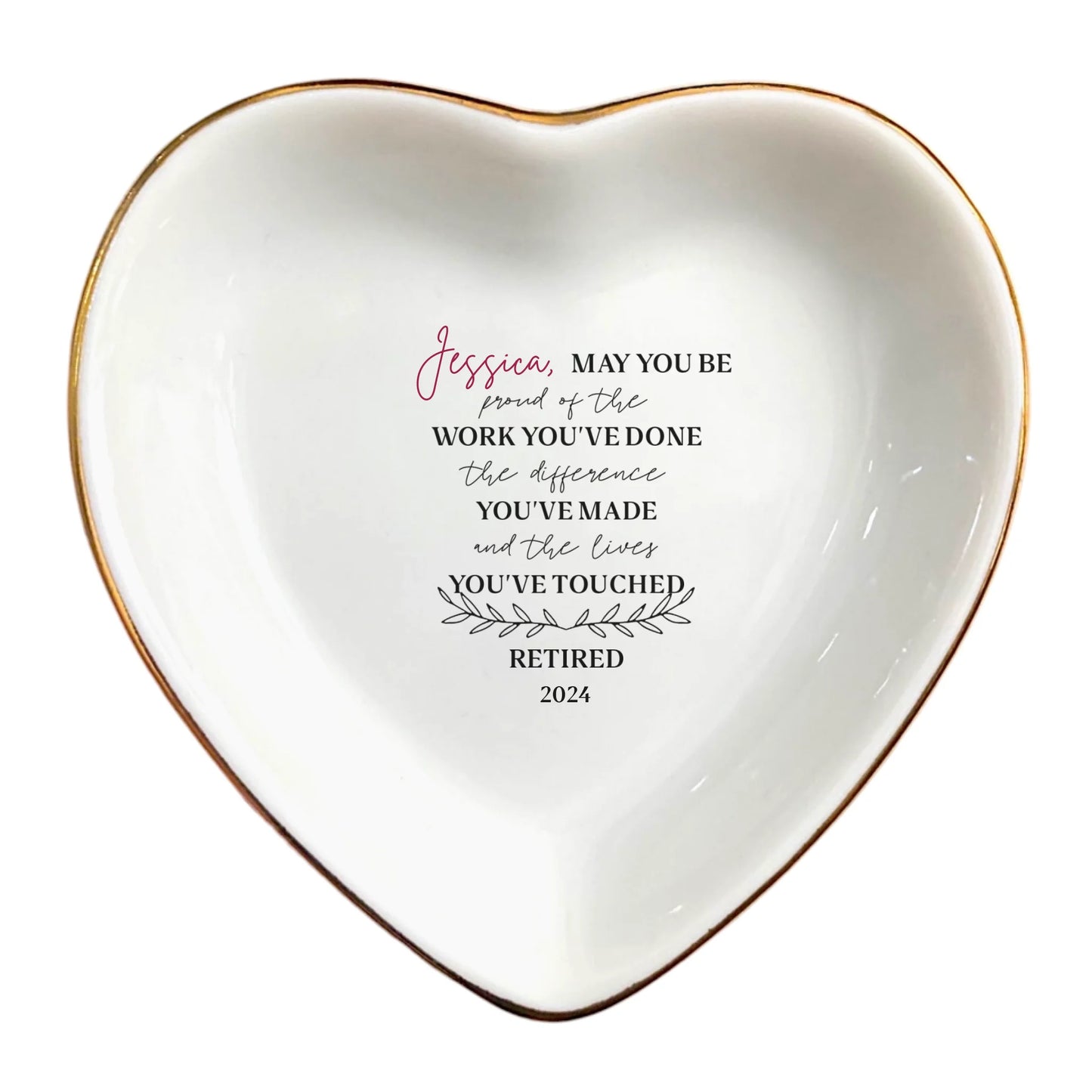Inspirational Retirement Ring Dish | Meaningful Farewell Gift for Women | Jewelry Trinket Tray for Coworkers & Friends