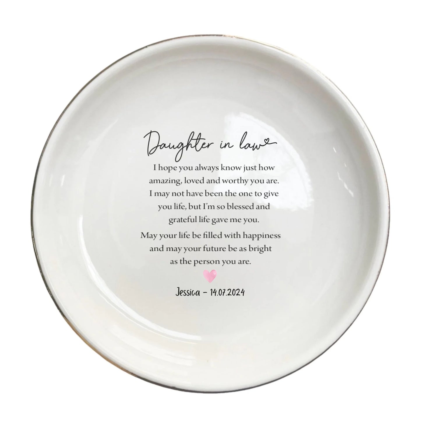 Daughter in Law Ring Dish | Personalized Wedding Day Jewelry Tray | Unique Gift for Future Daughter from Mother in Law | I hope you always know