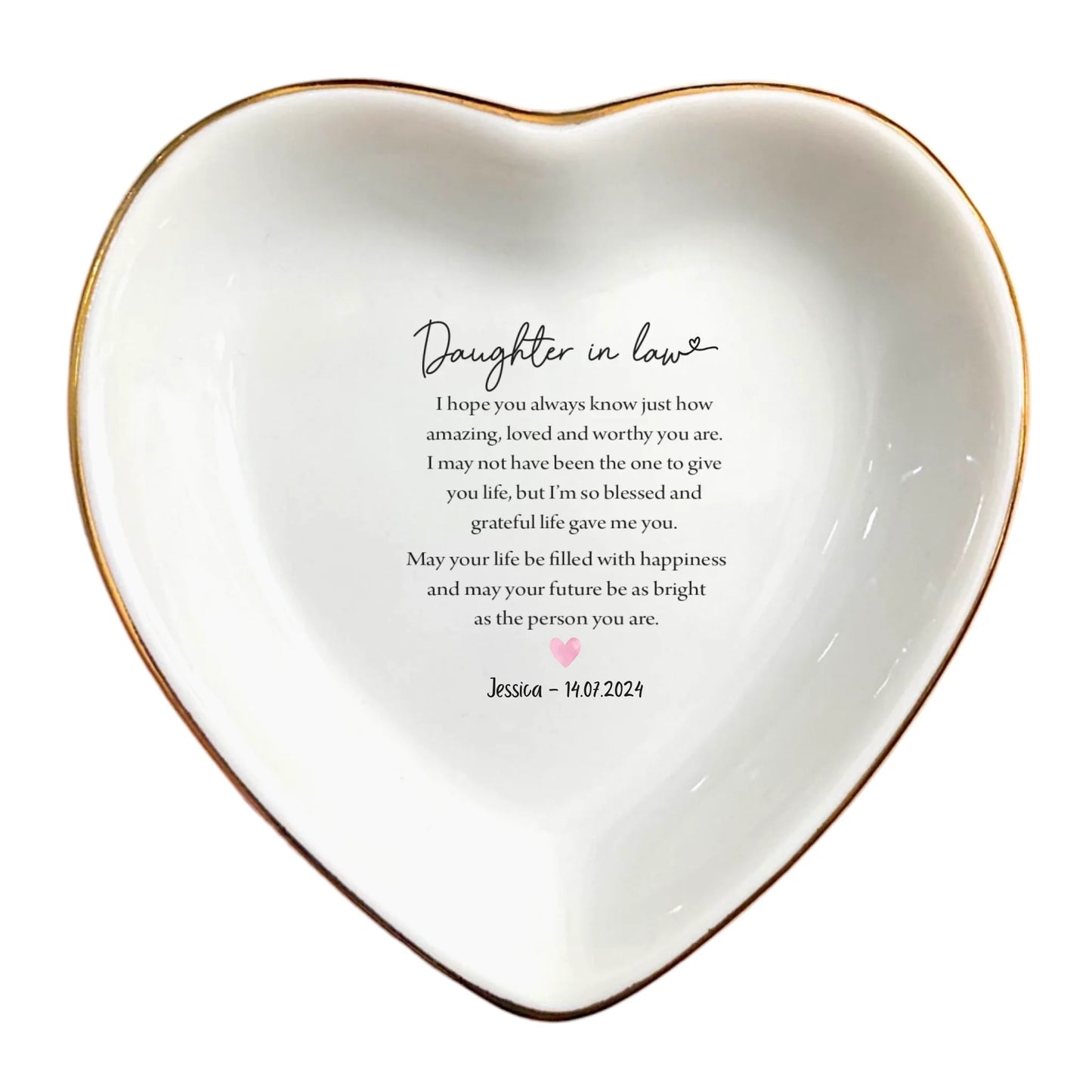 Daughter in Law Ring Dish | Personalized Wedding Day Jewelry Tray | Unique Gift for Future Daughter from Mother in Law | I hope you always know