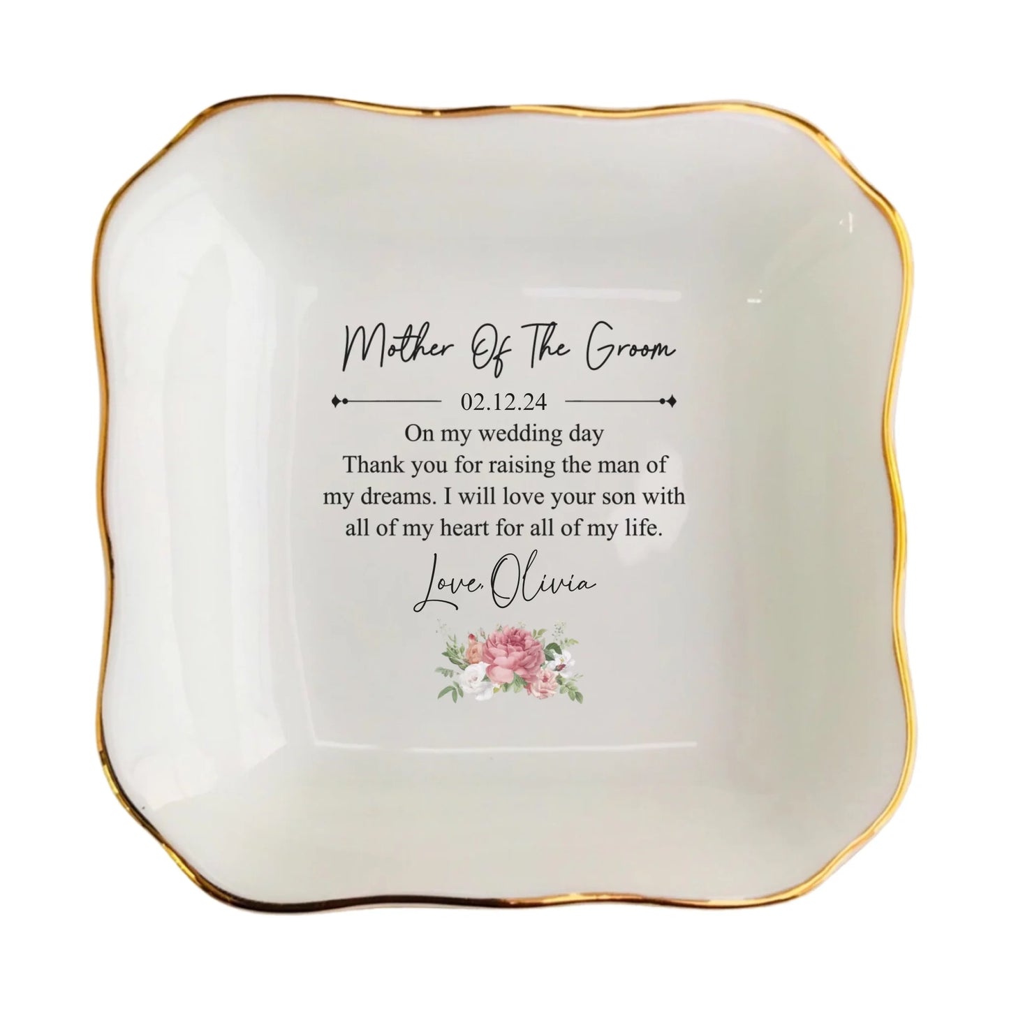 Ring Dish for Mother of the Groom | Wedding & Bridal Shower Gift from Bride | Thank you for guiding your son