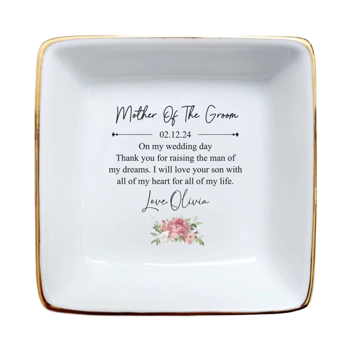 Ring Dish for Mother of the Groom | Wedding & Bridal Shower Gift from Bride | Thank you for guiding your son