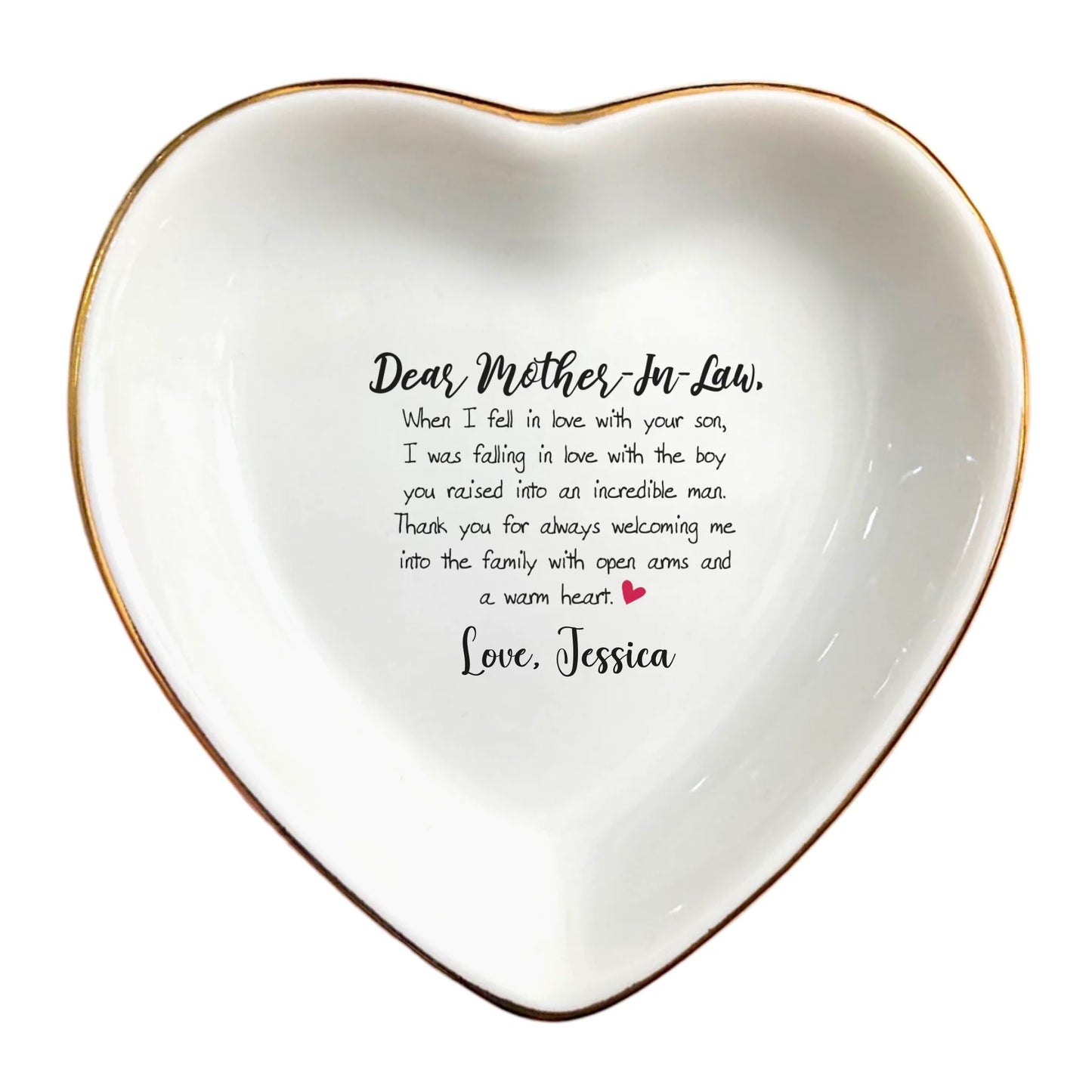 Customized Jewelry Tray for Mother-in-Law | Wedding Gift for Mother of the Groom | Ceramic Ring Dish