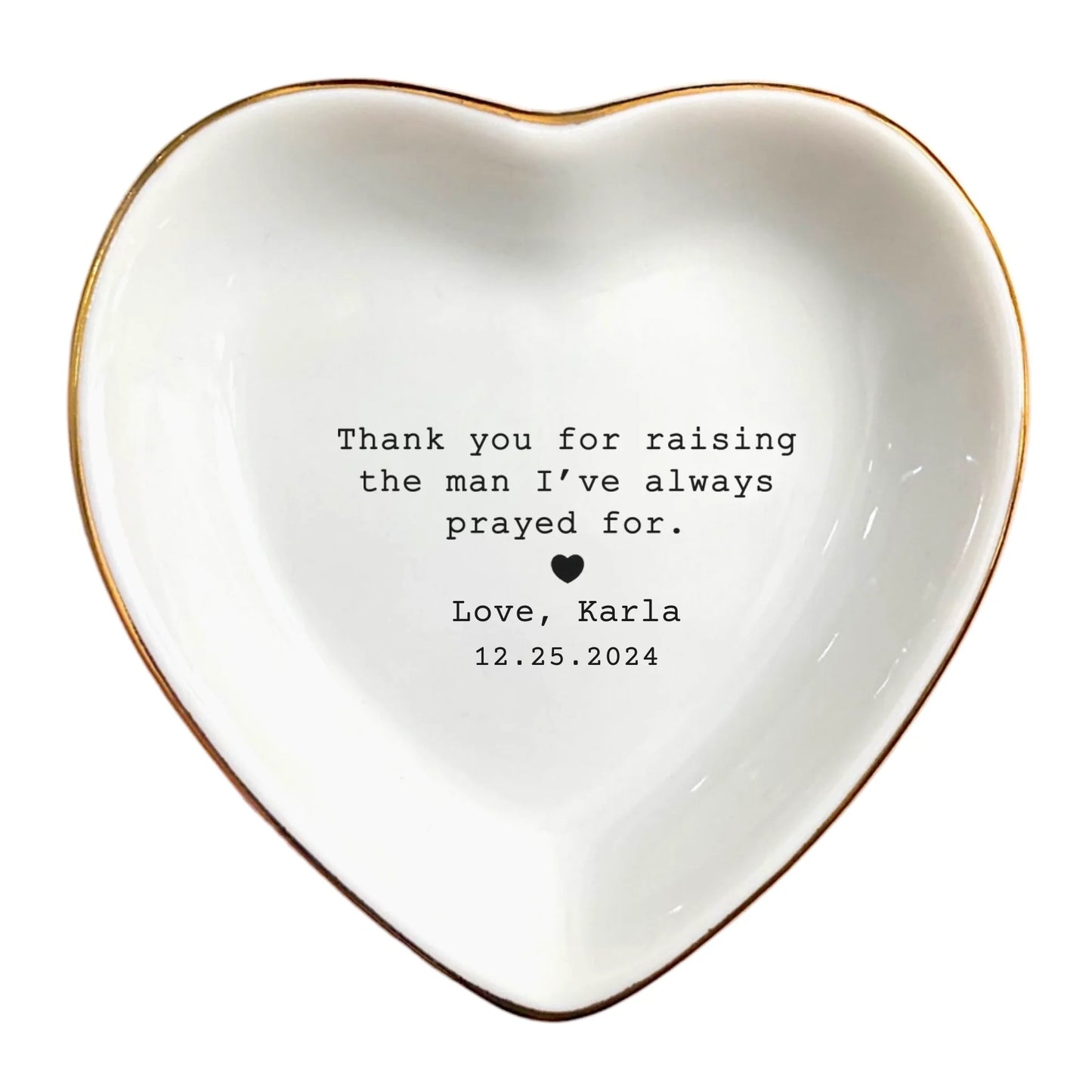 Personalized Ring Dish for Mother-in-Law | Thank You for Raising the Man I Love | Ceramic Jewelry Tray & Ring Holder Gift