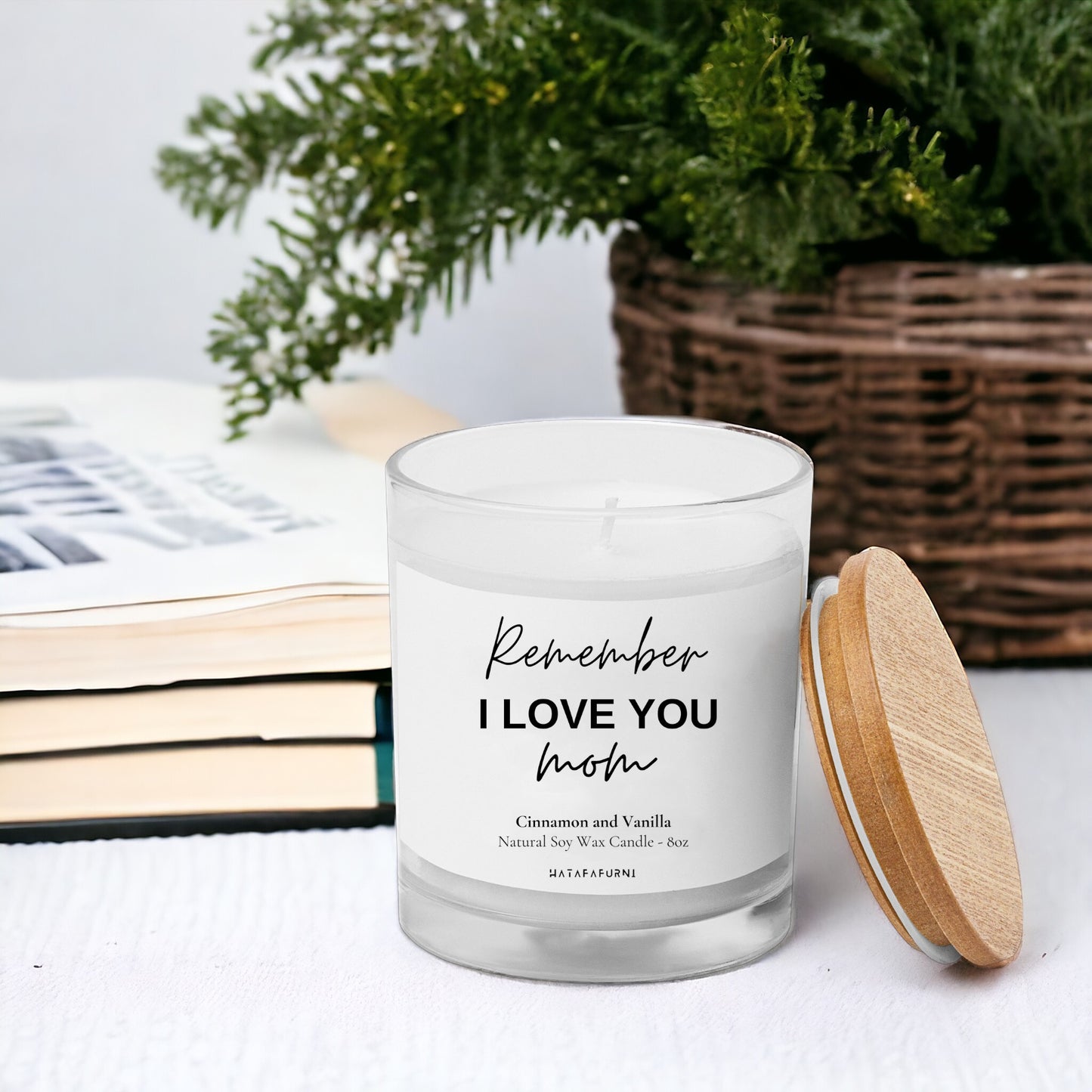 Remember I love you mom - Gift Candle for Mom - Cinnamon and Vanilla Candle, Soy Wax Candle 8oz