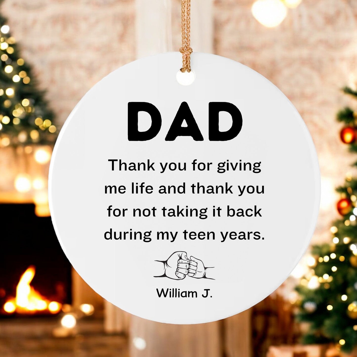 Personalized Christmas Ornament for Dad – Present Ideas for Men, Him