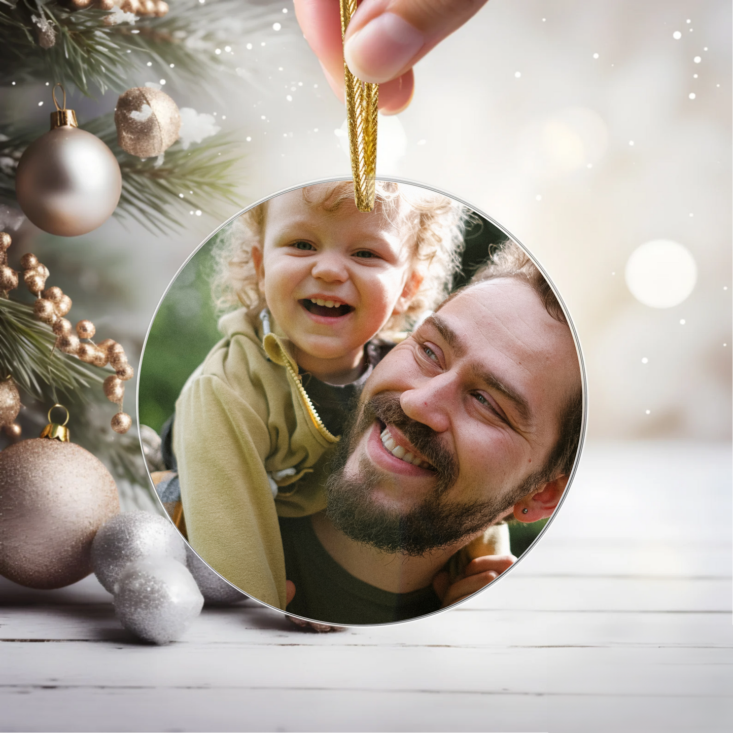 Funny Personalized Christmas Ornaments for Parents, Picture Frame Ornaments Gifts for Mom & Dad
