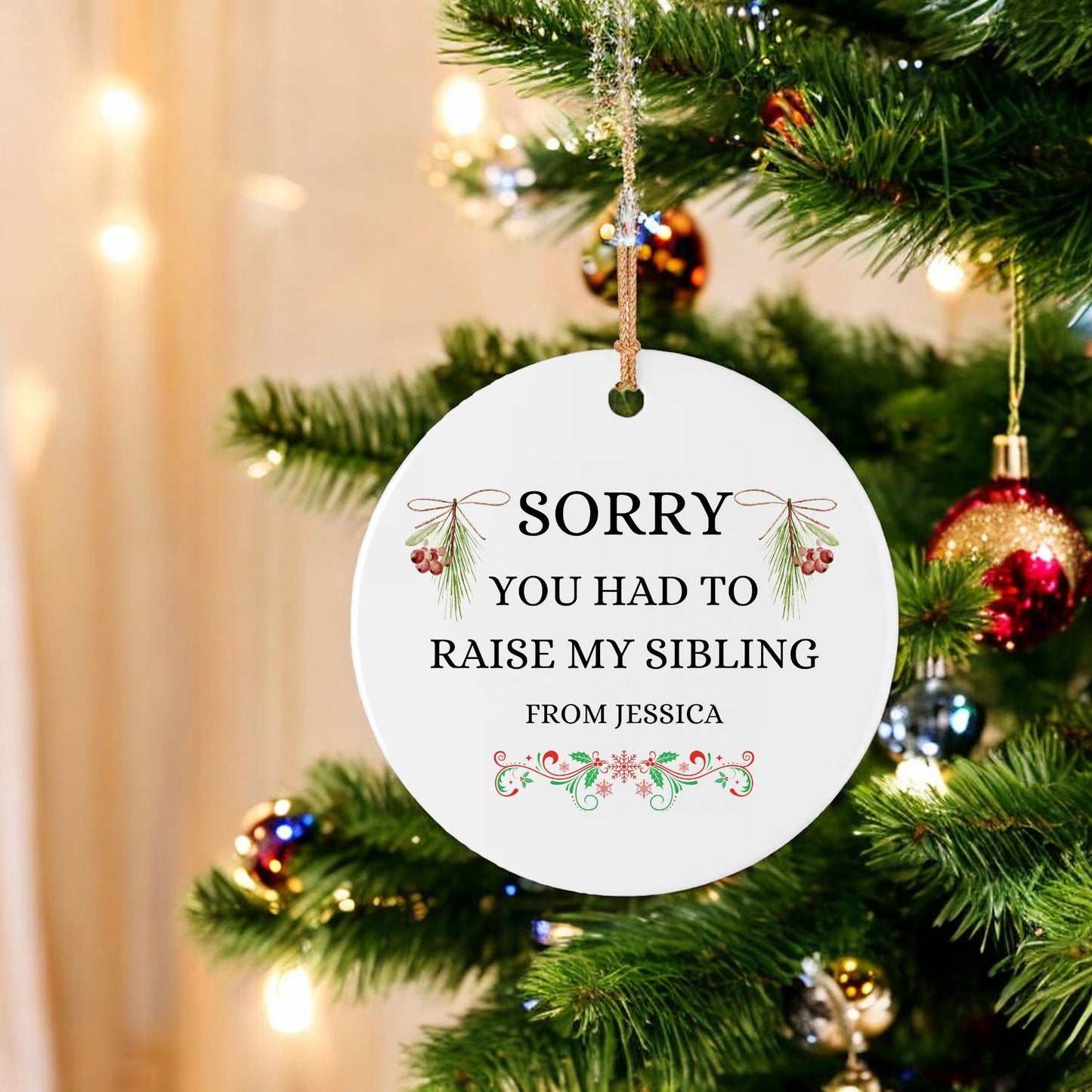 Funny Personalized Christmas Ornaments for Parents, Picture Frame Ornaments Gifts for Mom & Dad