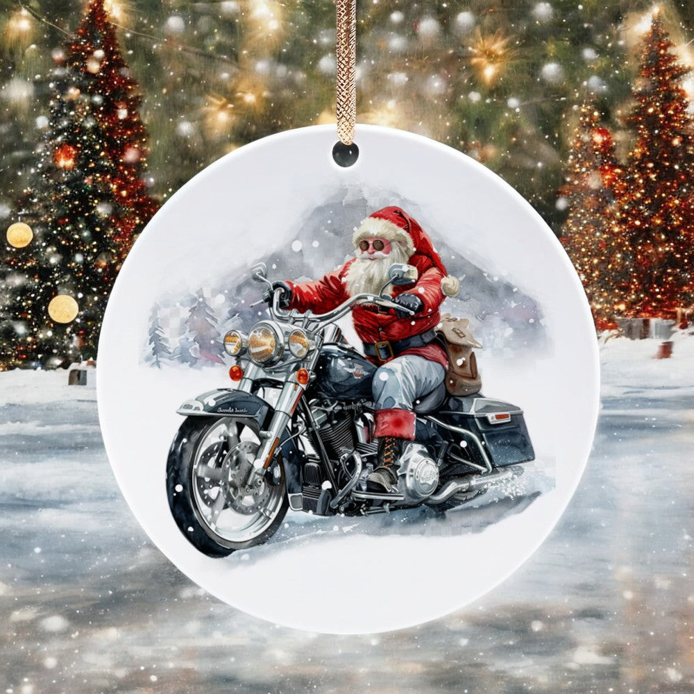 Santa Claus Merry Christmas Ornament, Xmas 2024 Ceramic Ornament, Ornament Gift for Baby Kids Children Son Daughter, Ornament for Christmas Tree
