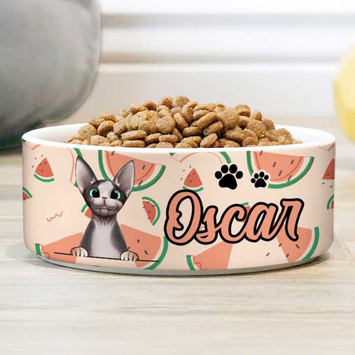 Custom Cat Bowls with Name & Breeds Design, Personalized Cat Bowl, New Cat Gift, Cat Food Bowl, Cat Water Bowl, Cat Bowl, Cat Parents Gift