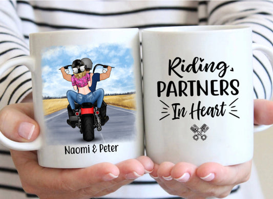 Riding Partners For Life Custom Coffee Mug, Mugs For Couples , Anniversary Gift, Bikers Mug, Motorcycle Lover, Couples Xmas Gift