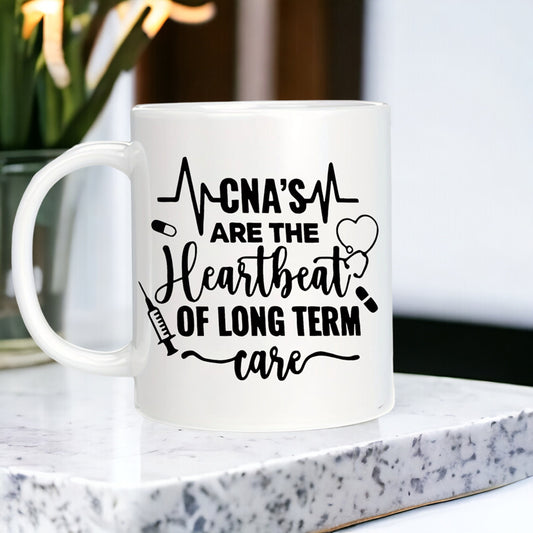 CNA'S Arre The Heartbeat Of Long Term Case Doctor Coffee Mug, Funny Doctor Mug, Nurse Mug, Nurse Gift, Doctor Gift, DR Mug, DR Gifts