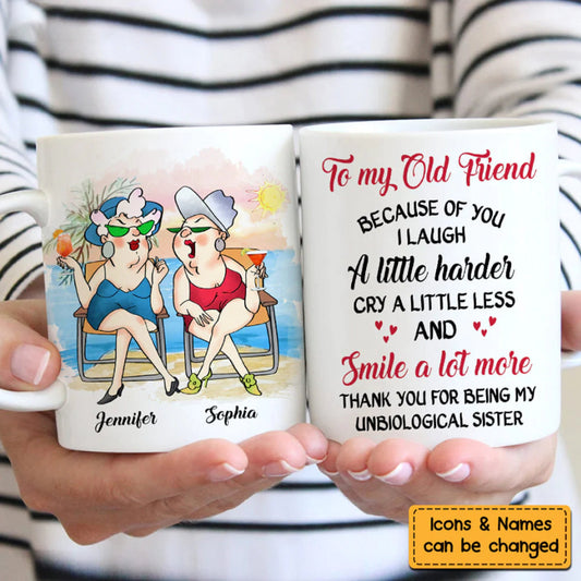 To My Old Friend Mug, Best Friends Gifts, To My Bestie Mug, Custom Girls Mug, Long Distance Mugs, BFF, Personalized Friend, Bestie Cup