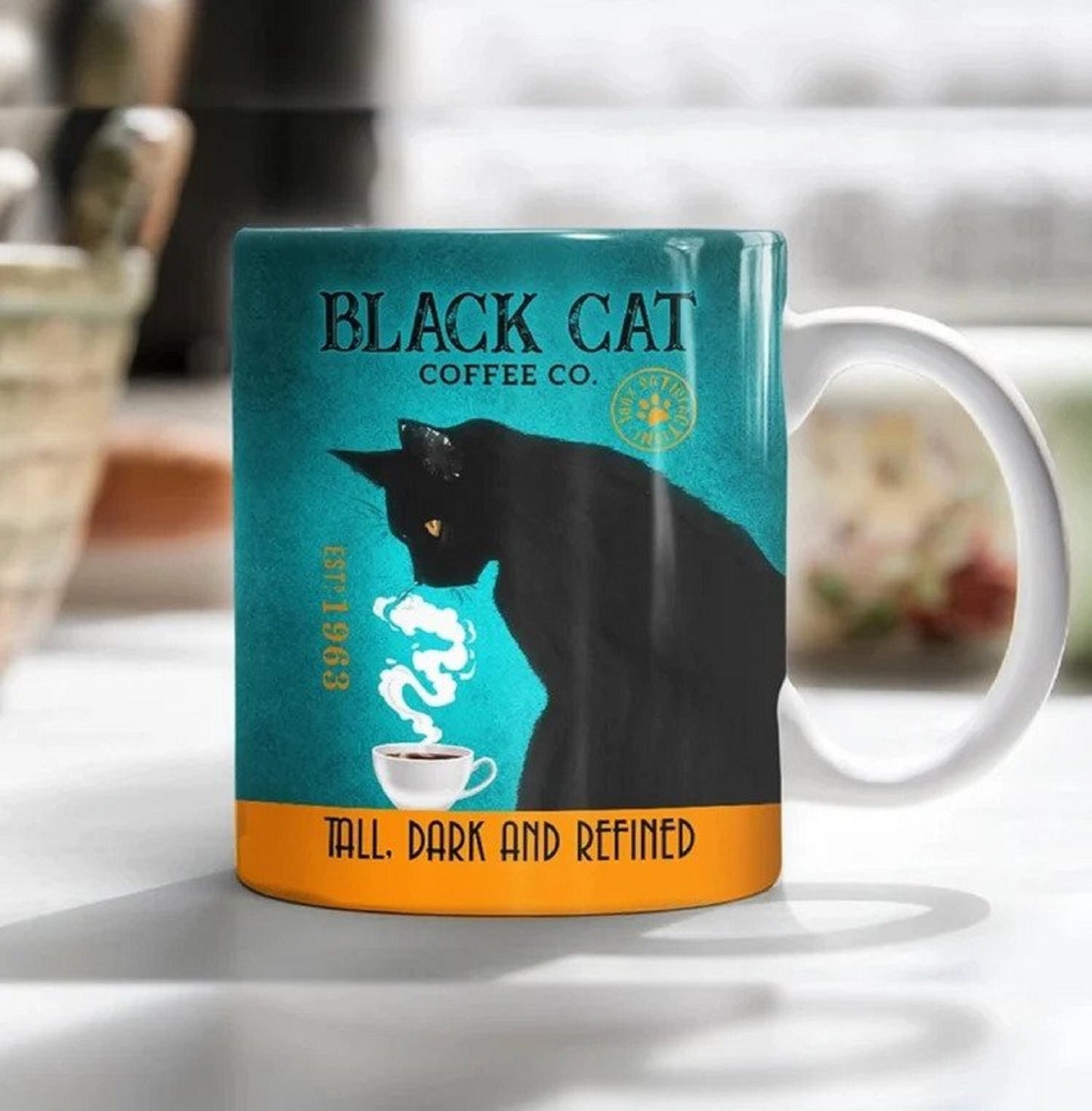 Personalised Black Cat Coffee Company Mug,Funny Cat Mug, Cute Cat Mom Mug, Cat Mother's Day Gift, Funny Cat Mother Mug, Cute Gift, Pet Mug