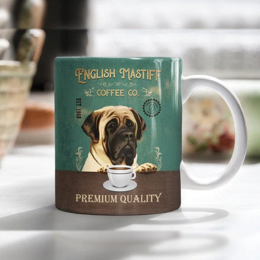 English Mastiff Dog Coffee Company Mug, Vintage Dog Mug, English Mastiff Dad,English Mastiff Mom Mug, Dog Coffee Mug, Dog Lover Gift