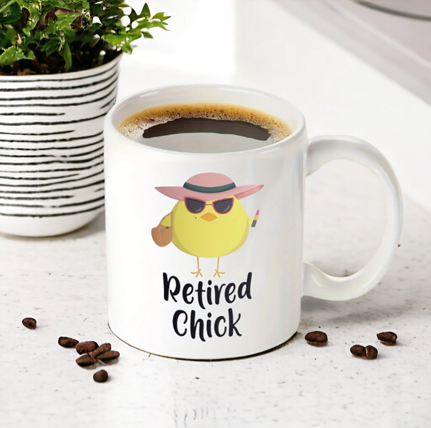 Retired Chick Coffee Mug, Funny Mug, Retirement Mug, Gifts for Grandma, Grandpa, Old People Mug, Senior Mug, Colleague Leaving Gift