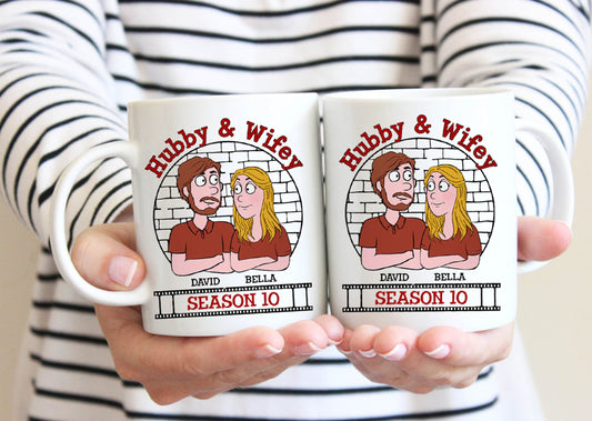 Hubby and Wifey Personalized Couple Mug, Funny Mugs For Lovers, Gift For Lovers, Couples Gift, Husband Gift, Wife Gift, Valentine's Day Gift