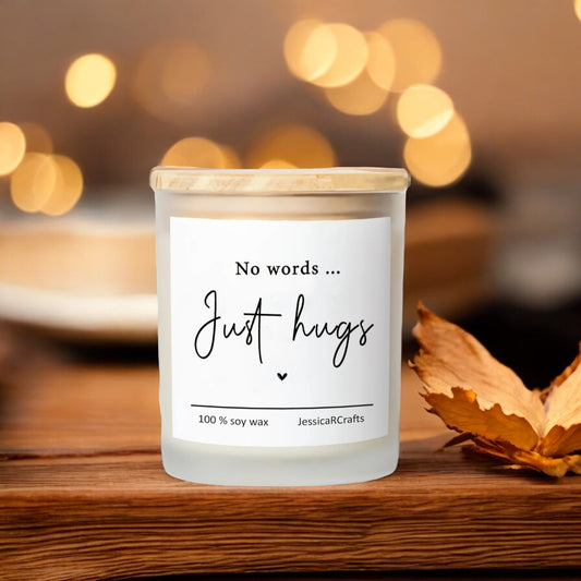 No Words Just Hugs Personalized Candle | Gift Idea For Friend Mom Dad Wife Husband