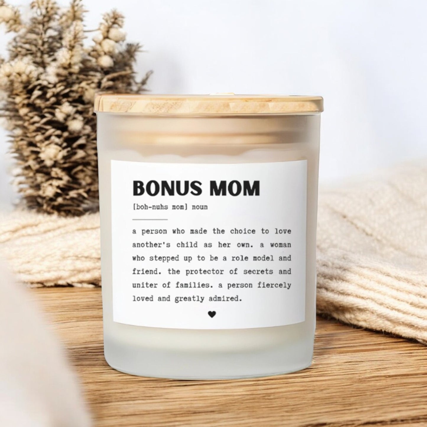 Bonus Mom Definition Candle | Thoughtful Stepmom Gift, Mothers Day Gifts, Mother Gifts