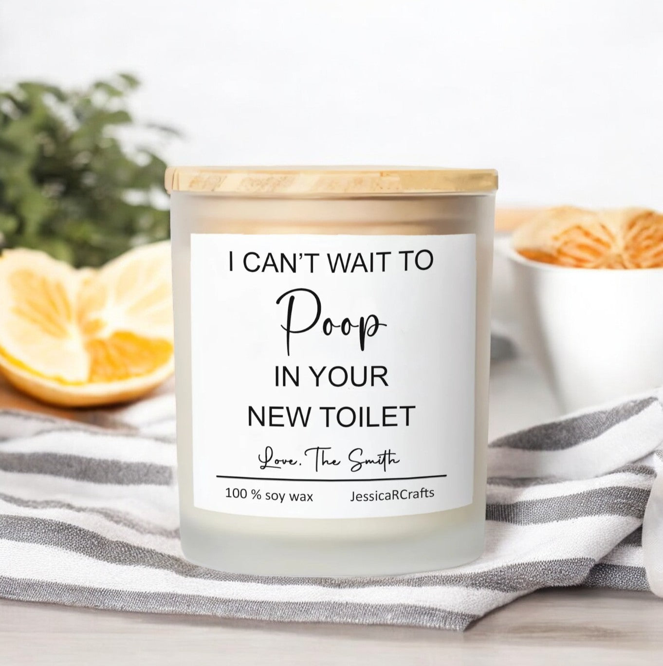 Can't Wait To Poop In Your New Toilet | Funny Personalized Candle Gift, New Home Gift, Housewarming Candle