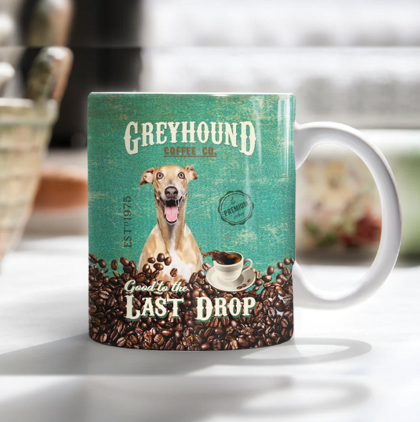 Greyhound Dog Coffee Company Mug, Vintage Dog Mug, Greyhound Dad, Greyhound Mom Mug, Funny Dog Coffee Mug, Dog Lover Gifts, Dog Parent Gift