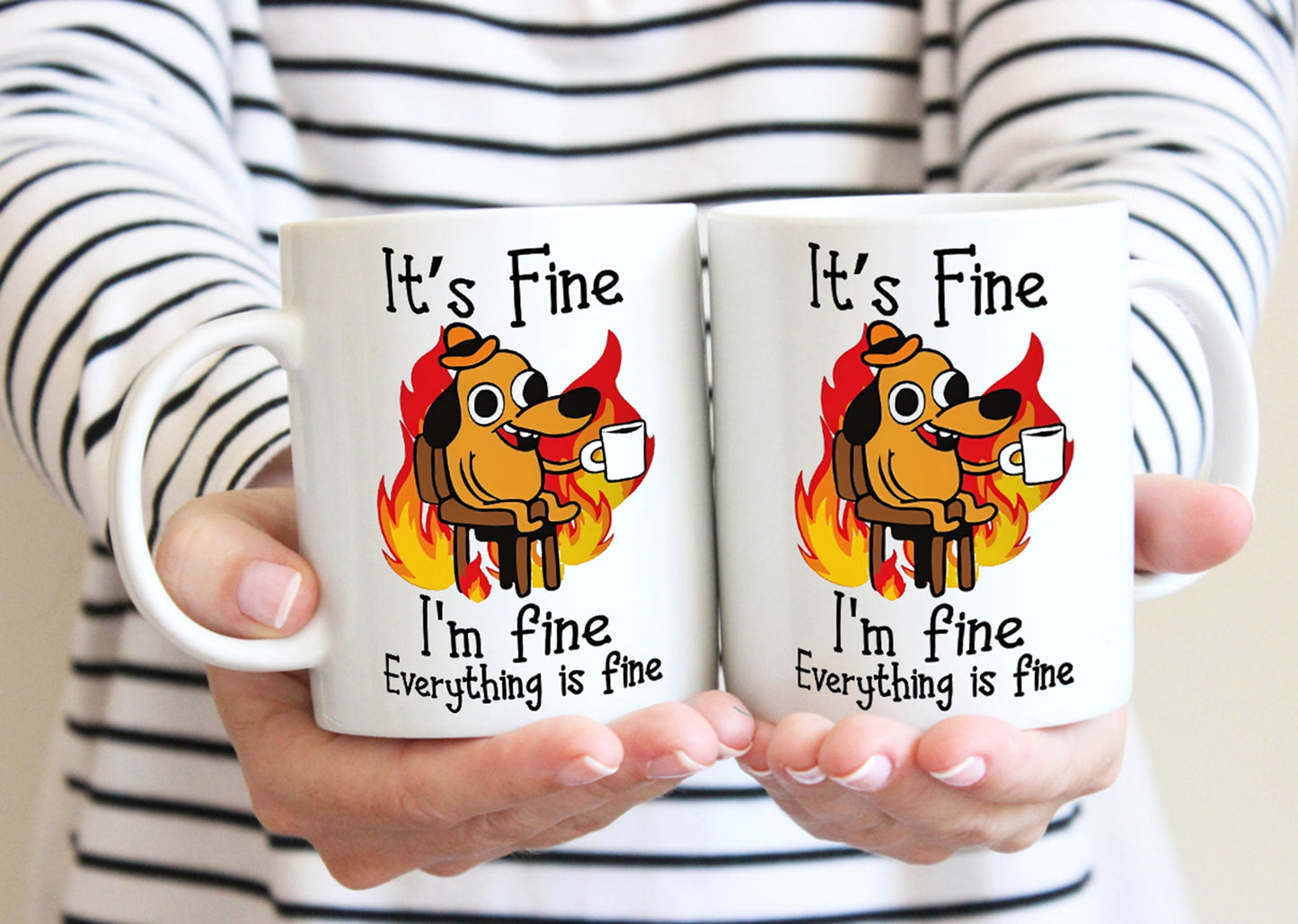 It's Fine I'm Fine Coffee Mug, Funny Coffee Mug, Gifts For Friends, Custom Coffee Mug, Everything is Fine Mug, Friendship Gifts