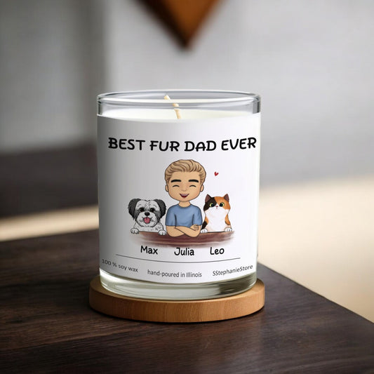 Custom Portrait Dog Cat Candle | Personalized Candle For Mom Dad Family Sister Pet Lover, Perfect Gift for Pet Lovers