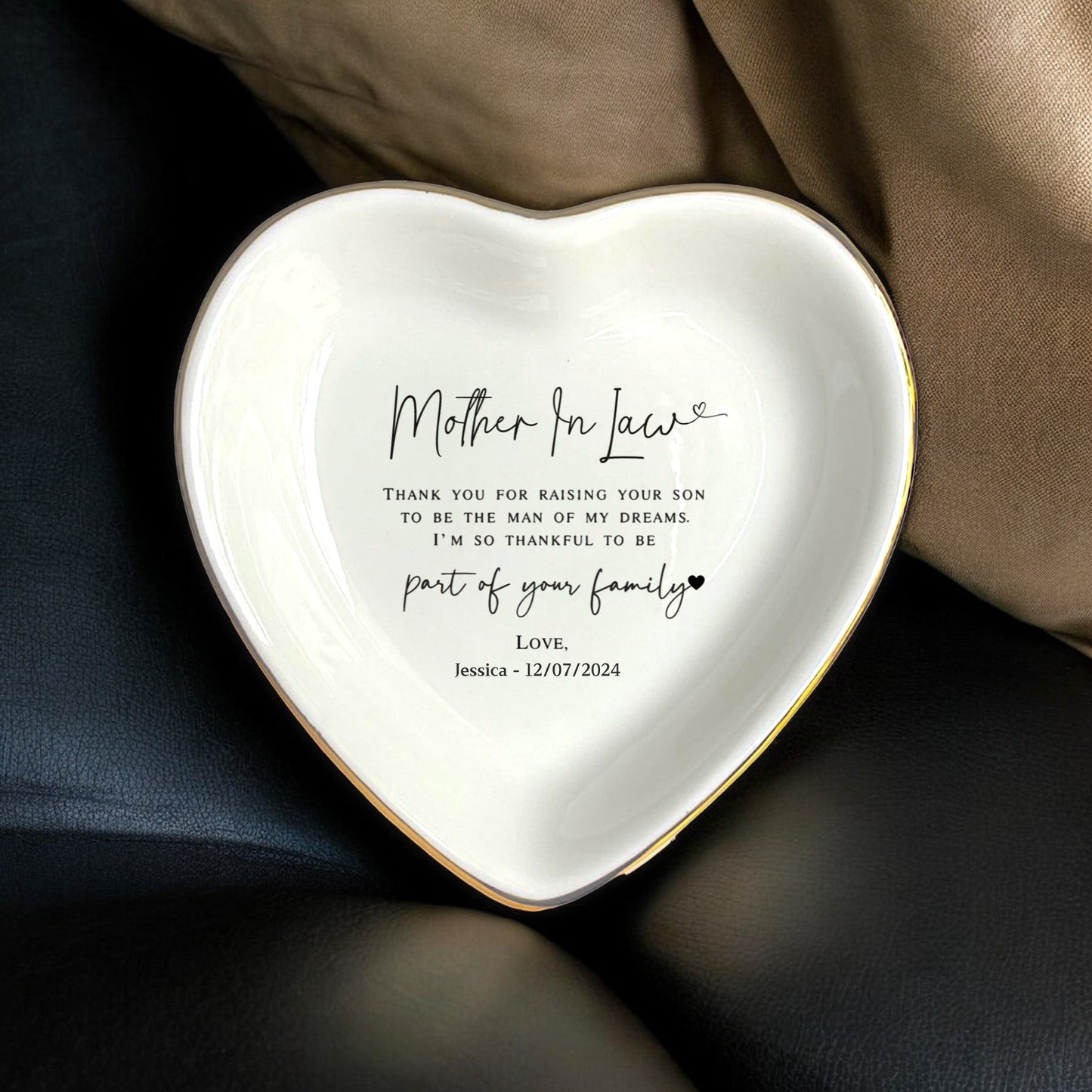 Jewelry Dish for Mother of the Groom Gifts from Bride | Personalized Ceramic Ring Dish | Unique Jewelry Tray for Future Mother-in-Law