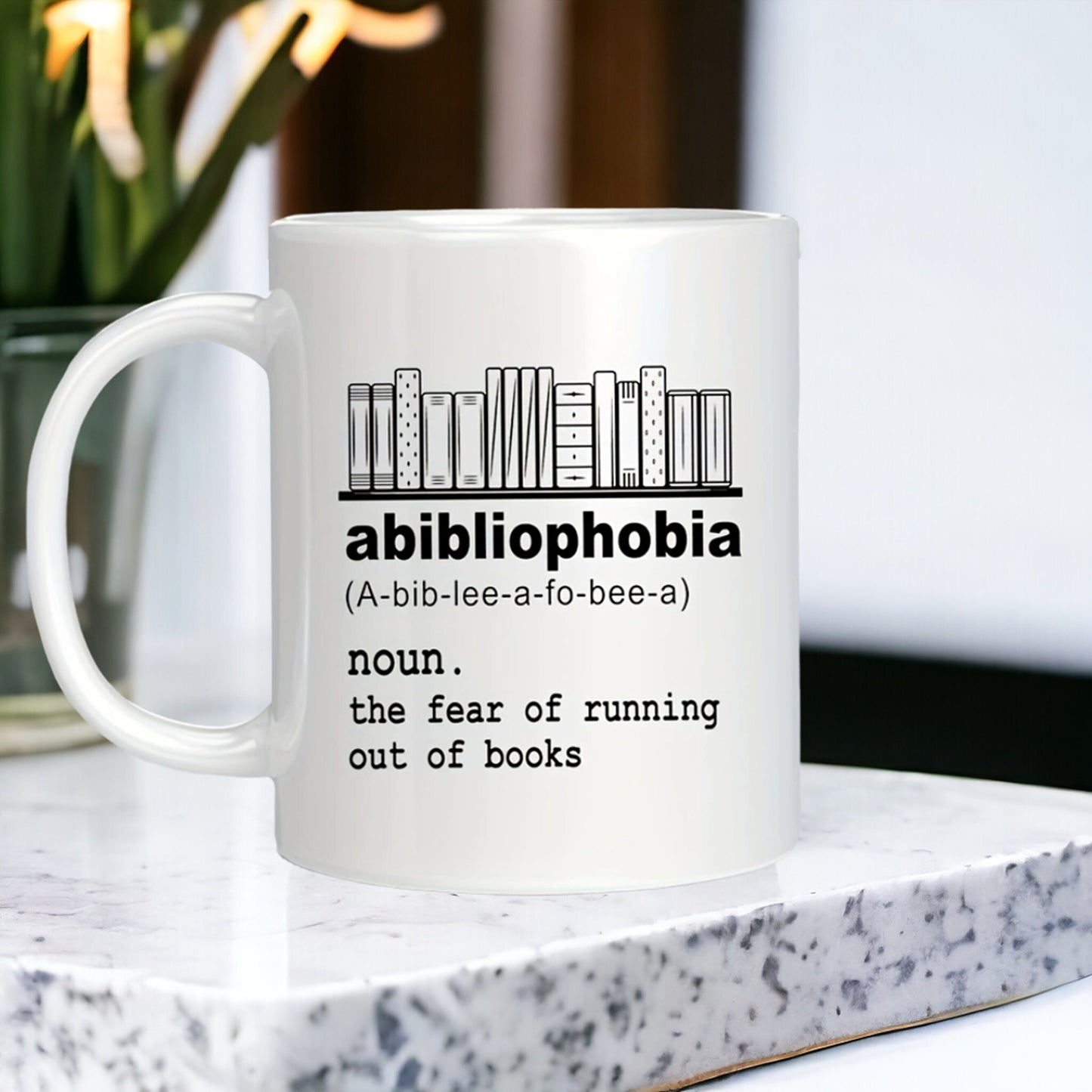 Abibliophobia Definition Mug, Funny Mug, Gift for Readers, Work Mug, Sarcastic Mug, Coworker Gift, Book Lovers Gifts, Colleagues Gifts