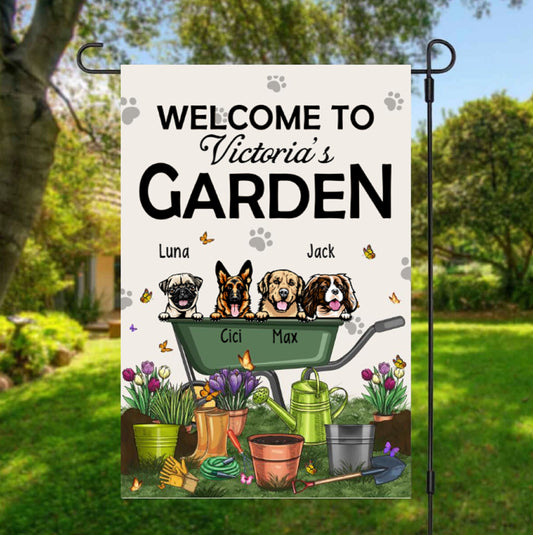 Personalized Dog Flag, Dog Lover Personalized Gift, Spring Garden Flag, Dog Flag For Dog Lovers, Dog Owner Gift Ideas, Dog Mom, Dog Dad Flag