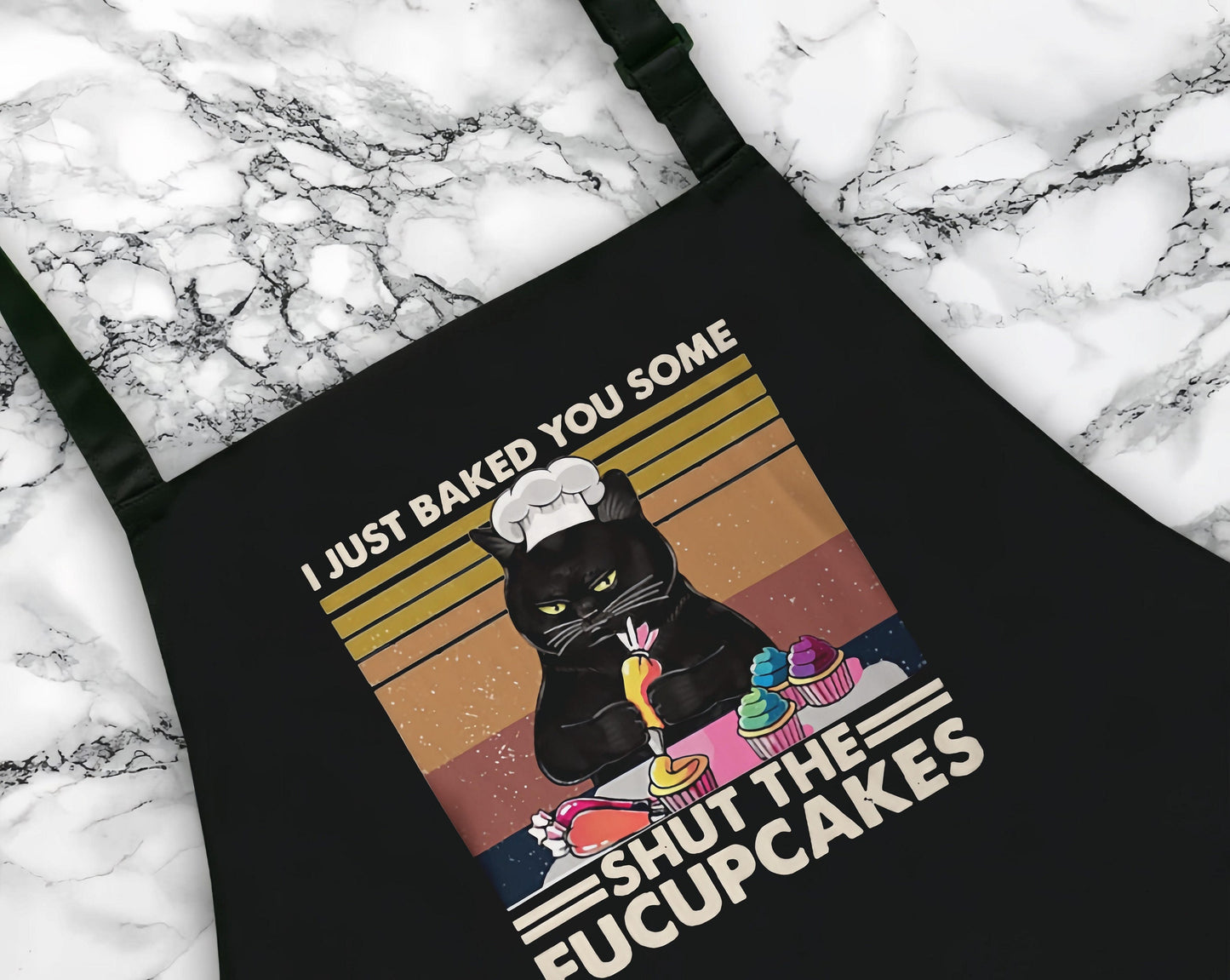 Shut The Fucupcakes, Kitchen Apron For Cat Lovers, Apron with Pockets, Custom Cooking Gift for Mom, Cooking Apron, Bakery Apron, Grill Apron