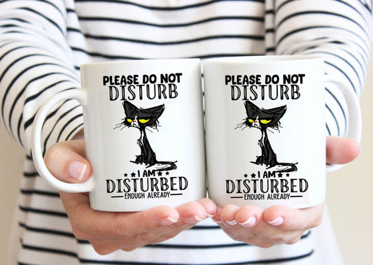 Please Do Not Disturb Mug, Lazy Cat Coffee Mug, Funny Cat Mug For Cat Lovers, Cat Mug, Cat Parents Birthday Gifts, Cat Morning Coffee Mug