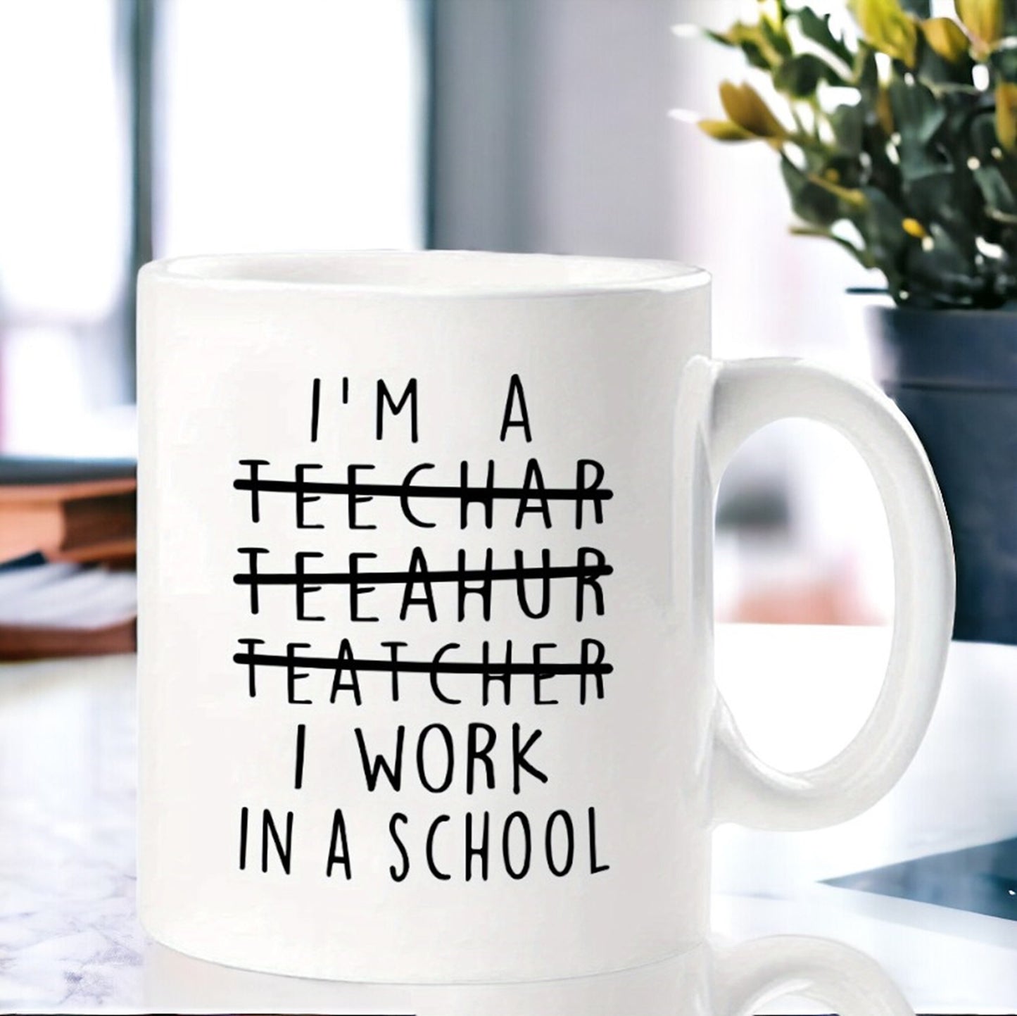 I Work In A School Mug, Teachers Gifts, Funny Teachers Mug, Officer Mug, Funny Sarcastic Teacher Student Gifts, Funny Water Cups, School Mug