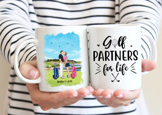 Golf Partners for Life Personalized Mug, Funny Mugs For Golf Lovers, Golf Couples Gift, Couples Gift, Valentines Day Gifts, Gift for Golfer