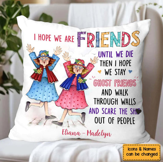 Thank You Friend Bestie Personalized Pillow, Sisters Pillow, Best Friend Long Distance Gift, Friendship Pillowcase, Friend Appreciation