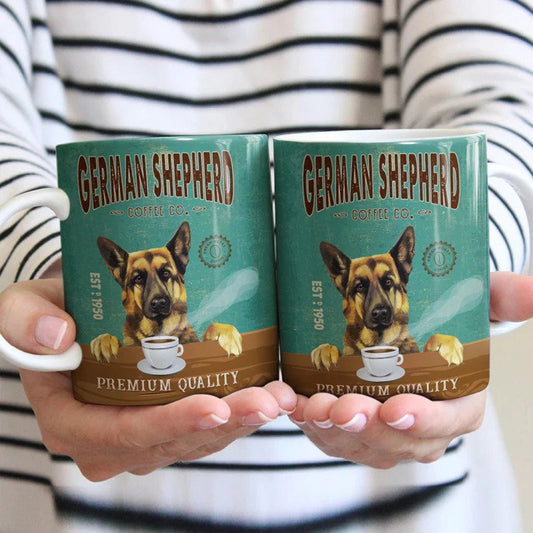 German Shepherd Dog Coffee Company Mug, Vintage German Shepherd Dog Mug, Gift For Dog Lovers, Mom Dog Mug, Dad Dog Mug, Dog Coffee Cup