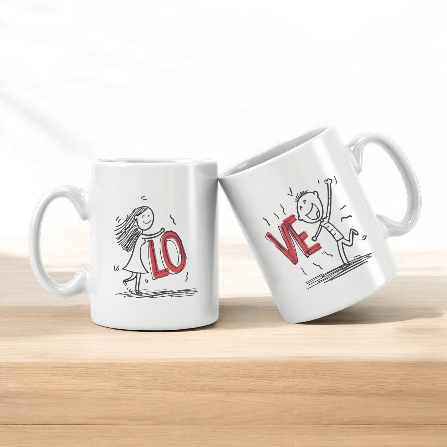 Ceramic Coffee Mug Set-Valentine's Day Engagement Gifts for Couples,Boyfriend,Girlfriend-Mr and Mrs Wedding Gift for Couple-Bridal Shower Couples Mugs 11OZ 15OZ