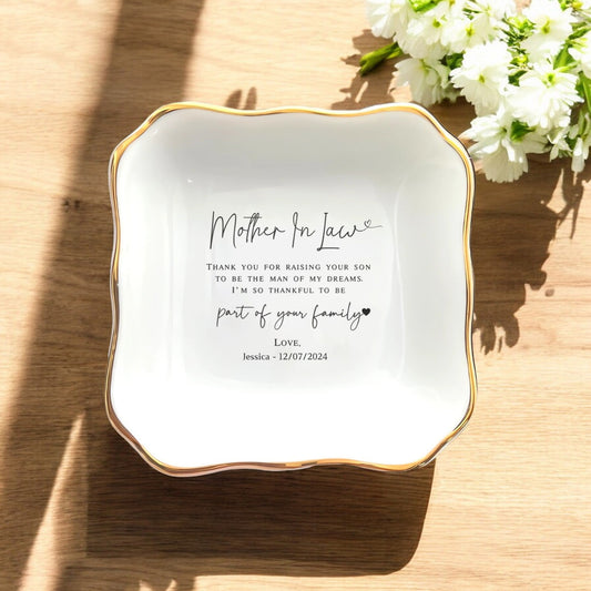 Personalized Mother-In-Law Ring Dish Gift, Thank You for Rasing | I Scented Candle