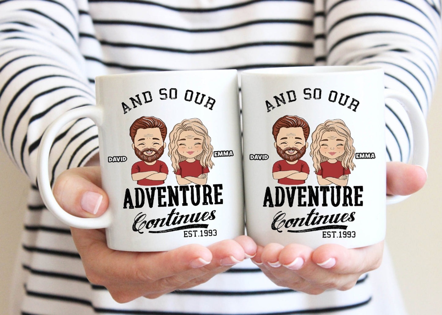 And So Our Adventure Continues Personalized Mug, Funny Mugs For Lovers, Anniversary Gift, Couples Gift, Husband Gift, Valentine's Day Gift